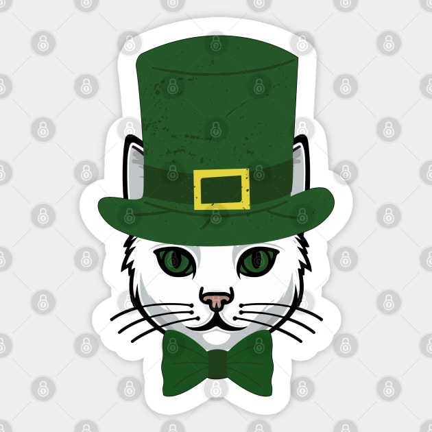 Irish St Patricks Day Funny Cat Lover Sticker by Illustradise